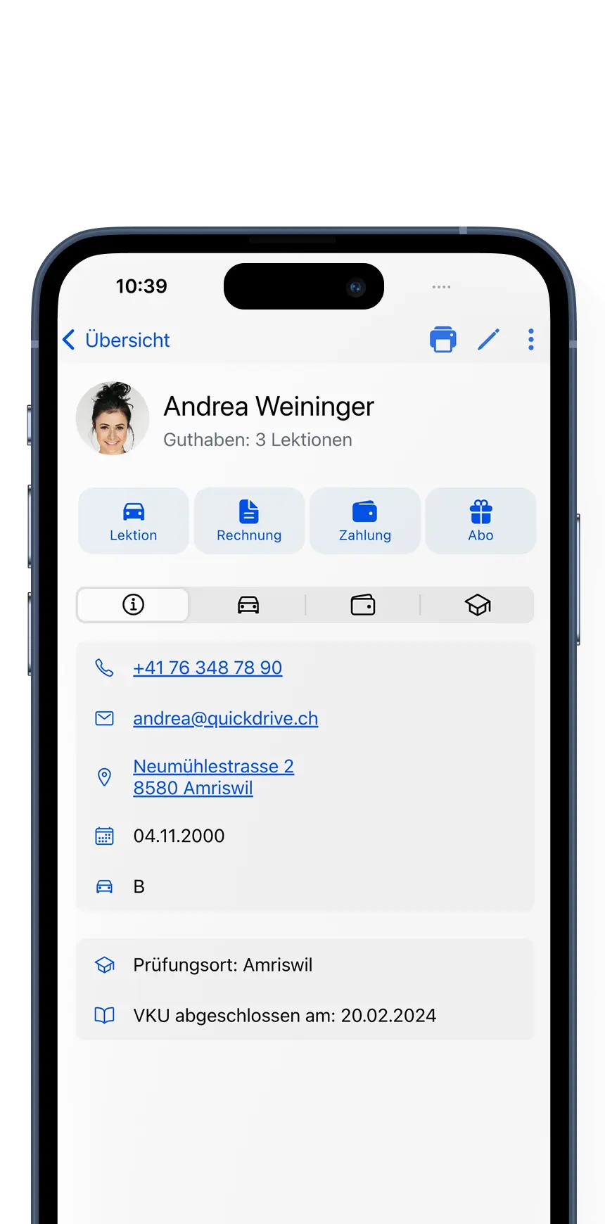 Quick Drive App Interface